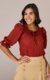 Blusa Ana 2/4 com Cordão para Amarração e Babado - Dona Look Moda Evangélica 