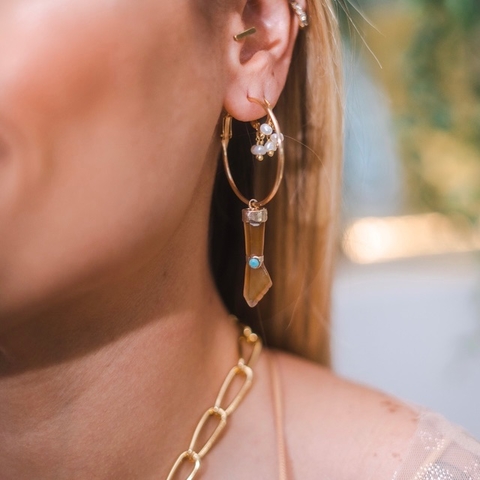 Brinco Sevla Argola com Figa