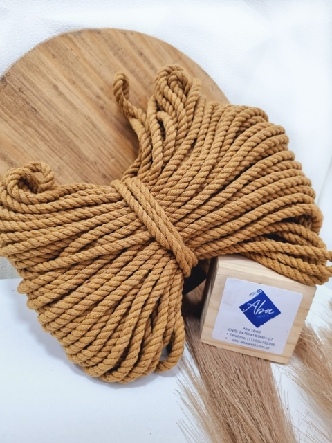 CORDÃO BARCELONA 6MM CARAMELO ABA TEXTIL
