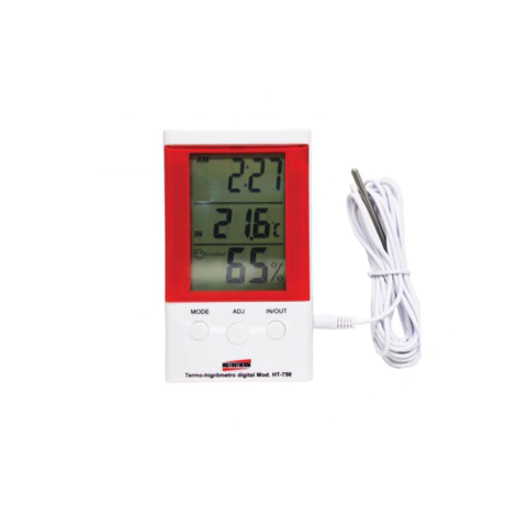 Termo Higrômetro Digital Temperatura Interna Externa Umidade Imã Mesa Parede Alarme Ht-750 Portátil Instrutherm