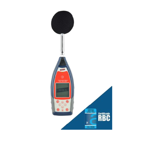 Sonômetro Digital Pressão Sonora Microfone Gps Filtro Banda 1/1 Classe 2 Dec-6000 Portátil Estojo Protetor Certificado