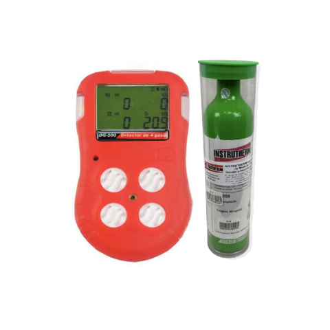 Kit Detector 4 Gases Digital Oxigênio Monóxido Carbono Sulfeto Dg-500 Cilindro Calibração 34L Alumínio K-4 Instrutherm