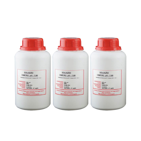 Kit 3 Solução Calibração St-70 Tampão Utilizada Medidor Ph 7 Neutro 500Ml Instrutherm