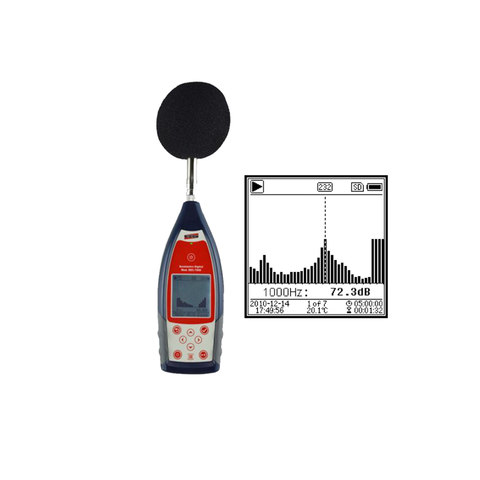 Kit Sonômetro Digital Faixa 22 A 136Db Sonoro Usb Sd Filtro Banda Oitava 1/3 Dec-7000 Portátil Instrutherm Maleta