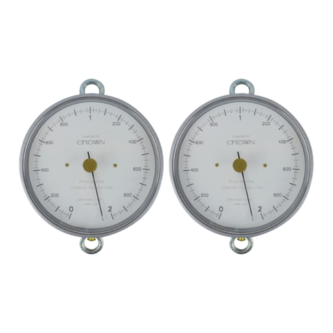 Kit 2 Dinamômetro Circular Faixa 0 A 2Kgf Força Analógico Tração Divisão 10Gf Alumínio Ar-2 Portátil Instrutherm