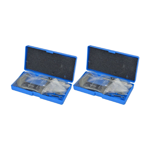 Kit 2 Micrômetro Externo 50 A 75Mm Aço Carbono Resolução 0,01Mm Ferro Fundido Mic-75 Portátil Metrotools Com Estojo