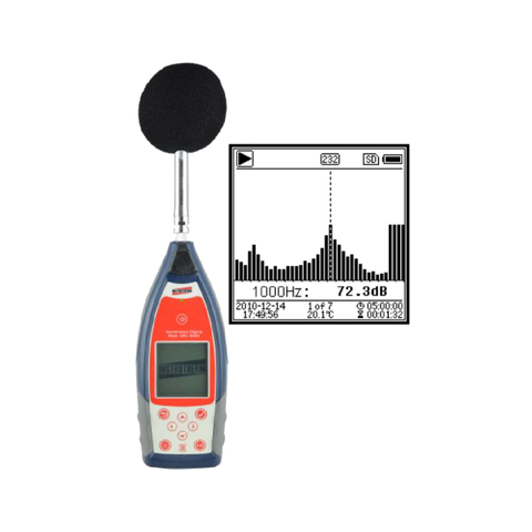 Kit Sonômetro Digital Pressão Sonora Gps Microfone Filtro Banda 1/3 Oitava Dec-6000 Portátil Instrutherm Protetor Estojo
