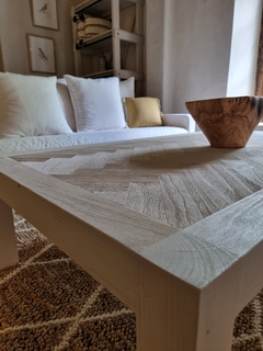 MESA DE CENTRO PARQUET BLANCA - comprar online