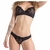 Conjunto de lingerie em micorfibra e renda bordada no Tule transparente com bojo e aro Manuella preto na internet
