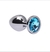 Plug Anal metal cromado M Com Pedra Redonda