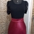 Saia Plissada em Couro Cirrê - Closet Fina Moda