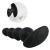 Plug anal vibrador beads negro de silicona grado médico con control remoto y carga USB.