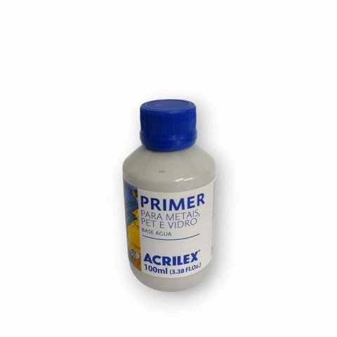 Primer para Metais Plásticos Vidro PET 100ml Liquido Acrilex Cinza