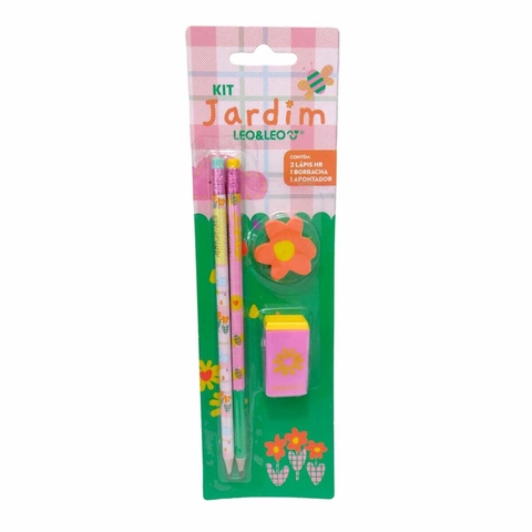 Kit Lápis Hb Jardim 2 Lápis/1 Apontador/1 Borracha