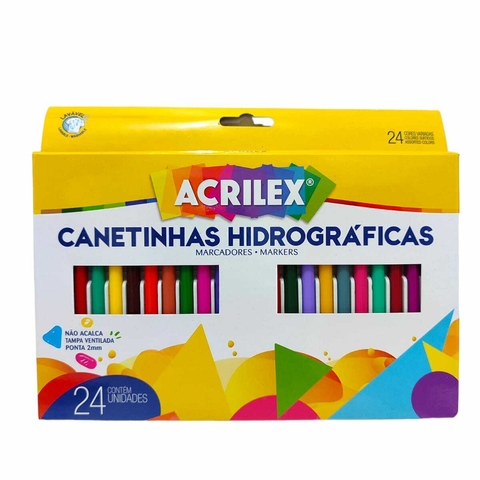 Canetinhas Hidrográfica Acrilex Com 24 Cores