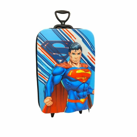 Mala Infantil Liga da Justiça Superman Azul Maxtoy Diplomata com Rodinha Tripla