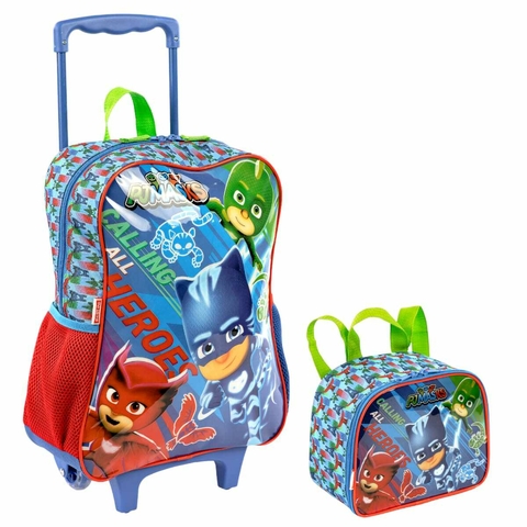 Kit Mochilete Grande e Lancheira Pequena Pj Masks - Colorido