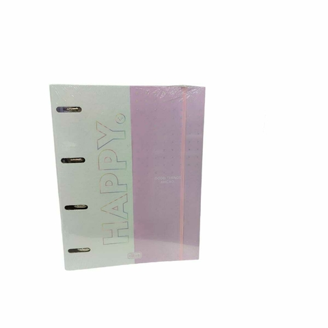 Pasta Fichário Universitário 4 Argolas Cartonado com Elástico Tilibra Happy 2024