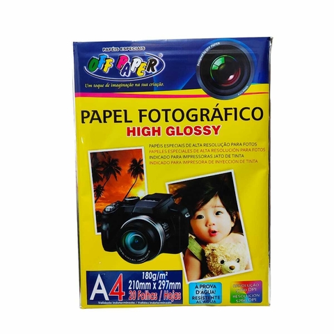 Papel Fotográfico High Glossy c/20 folhas 180g