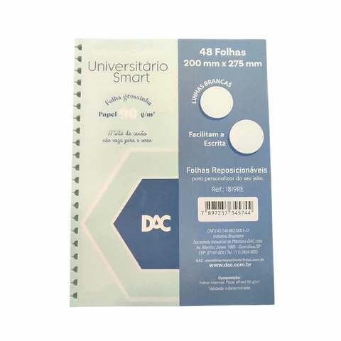Refil Pautado P/ Caderno Smart Azul 48 Folhas - Dac