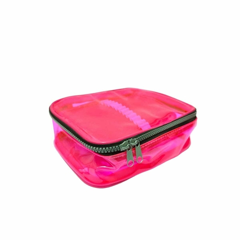 Estojo Box ROSA PINK Transparente Grande (NEON) Ac Bag