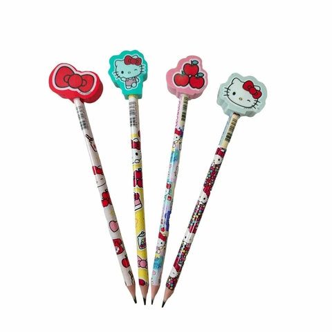 LAPIS HELLO KITTY COM BORRACHA NA PONTA Leo E Leo