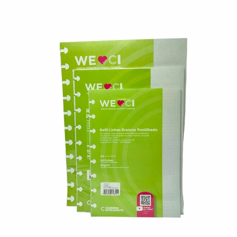 Refil Linhas Brancas Pontilhado
