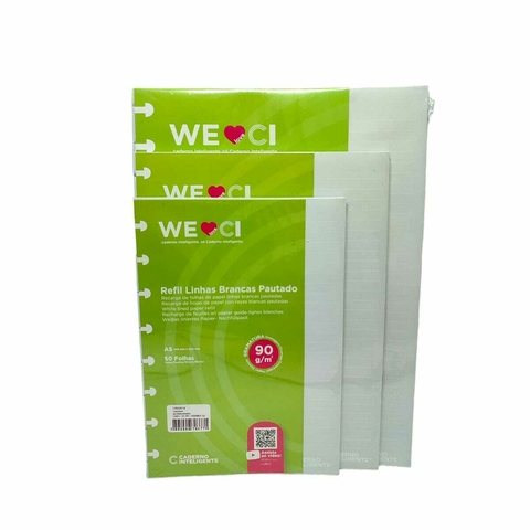 Refil Caderno Inteligente Linhas Brancas Pautado