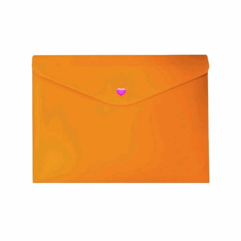 Pasta Envelope com Botão A4 Dello Full Color Laranja