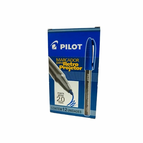 Caneta Permanente Retro Projetor 2.0 Mm Pilot Caixa Com 12 Unidades AZUL