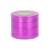 Dichavador de alumínio roxo com 4 partes e 5 cm de diâmetro, com desenho verde na tampa