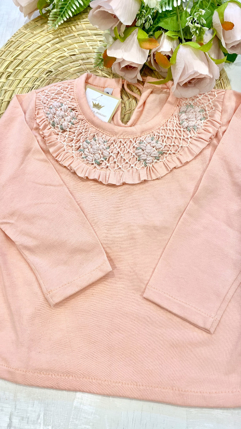 Remera smock durazno pastel - comprar online