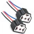 2x Conector Soquete para Lâmpada de Farol H4 com Chicote