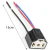 Kit 2 Soquete H4 Cerâmica Conector Lâmpada Farol Chicote Alta Temperatura
