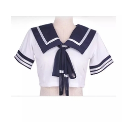 Conjunto Colegial Sexy Azul Duas Peças Plus Size - comprar online