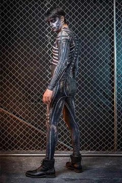 Fantasia de Halloween Adulto Masculino Traje Esqueleto na internet