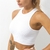 Top de colheita feminina sólido básico t-shirts colete sem costura - loja online