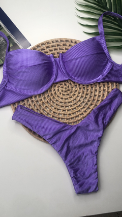Imagem do Biquíni Meia Taça Lavanda Canelado