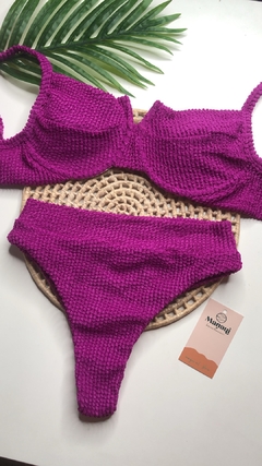 Conjunto Meia Taça Hot Pant Beterraba Texturizado - loja online