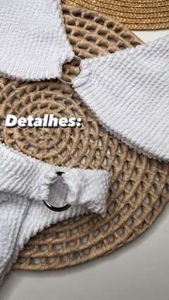 Conjunto Argola Branco Texturizado - comprar online