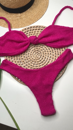 Conjunto Top Nó Rosa Pink Texturizado na internet