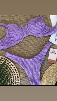 Biquíni Meia Taça Lilas Texturizado