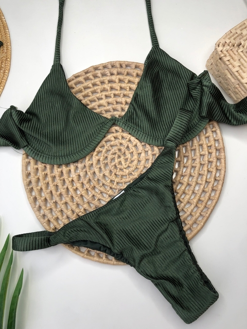 Conjunto Aro W Verde Militar Canelado