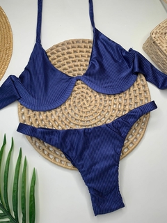 Conjunto Aro W Azul Marinho Canelado