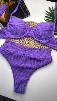 Imagem do Conjunto Meia Taça Hot Pant Lavanda Texturizado