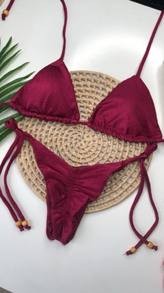 Conjunto Lacinho Empina Bumbum Vinho Canelado - comprar online