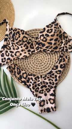 Biquíni Meia Taça Onça Liso - comprar online