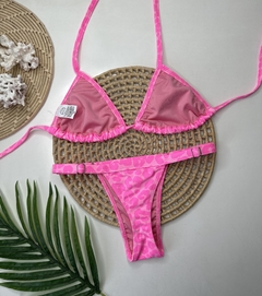 Biquíni Fita Fio Onça Rosa Liso - comprar online