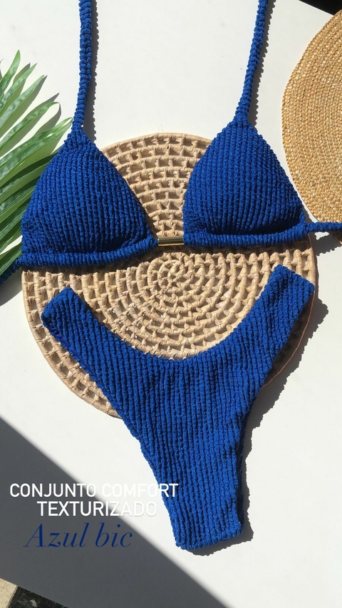 Conjunto Comfort Azul Bic Texturizado