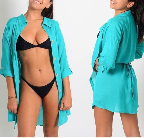 Camisa Chemise Verde Água